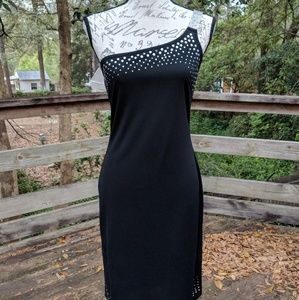 Express One Shoulder Asymmetrical Black Dress